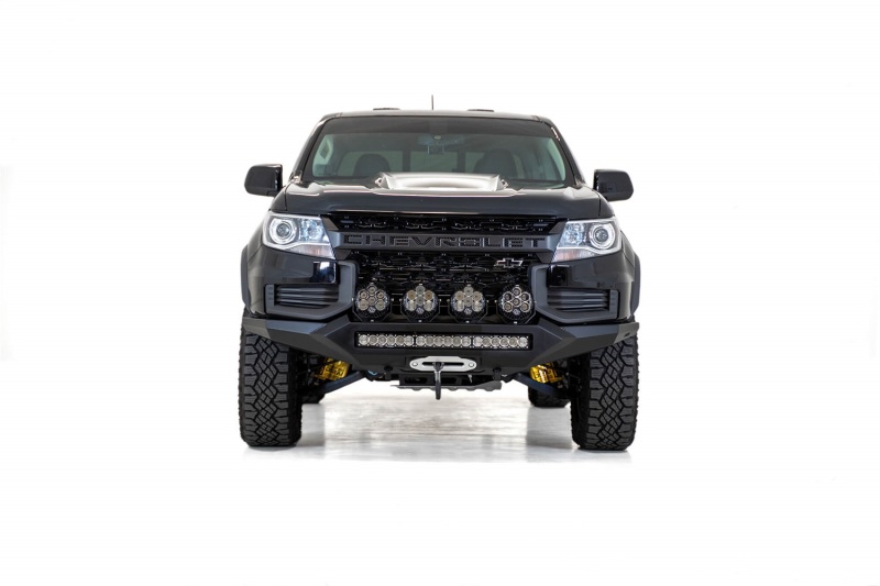 Chevrolet Colorado ZR2 Bumper - Front - Addictive Desert Designs - Stealth Fighter - Hammer Black with Satin Black panels - `21-`27
